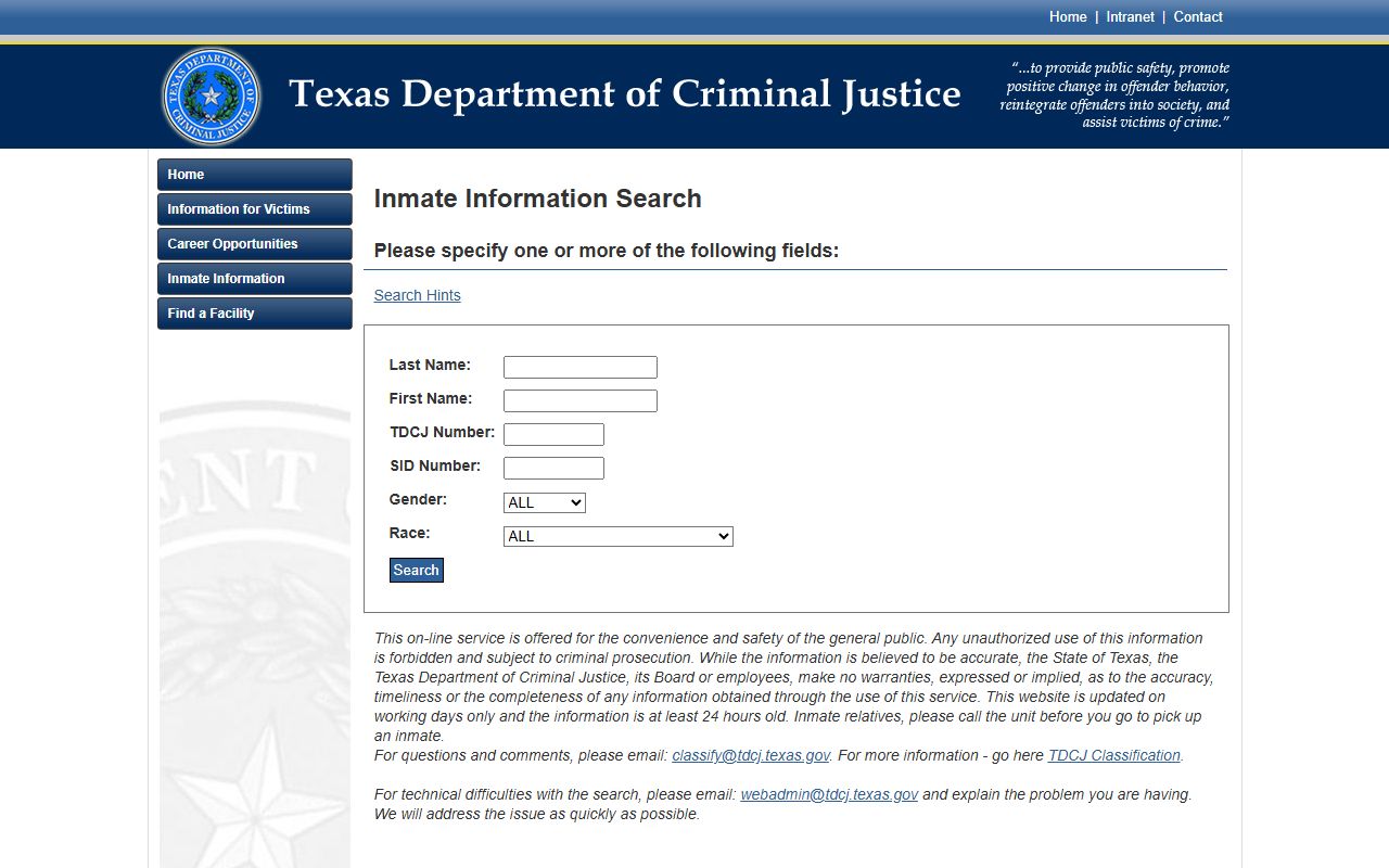 Mills County inmate records TDCJ state inmate search
